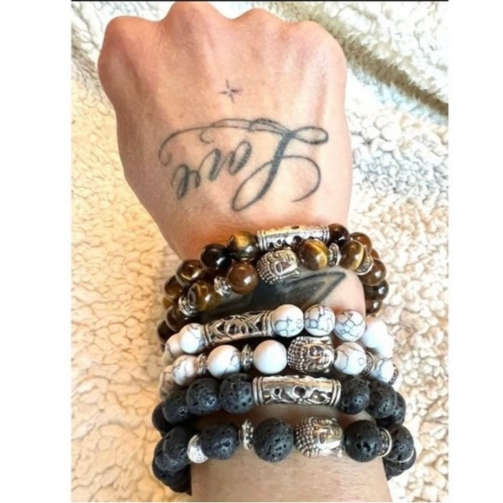 Your choice! Lava, Tigers Eye, Howlite Mala Bracelet